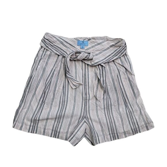 Nwot CeCe Stripe Metalic Paperbag Shorts - Picture 2 of 12